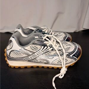 Bottega Veneta White and Gray Sneakers Brand New